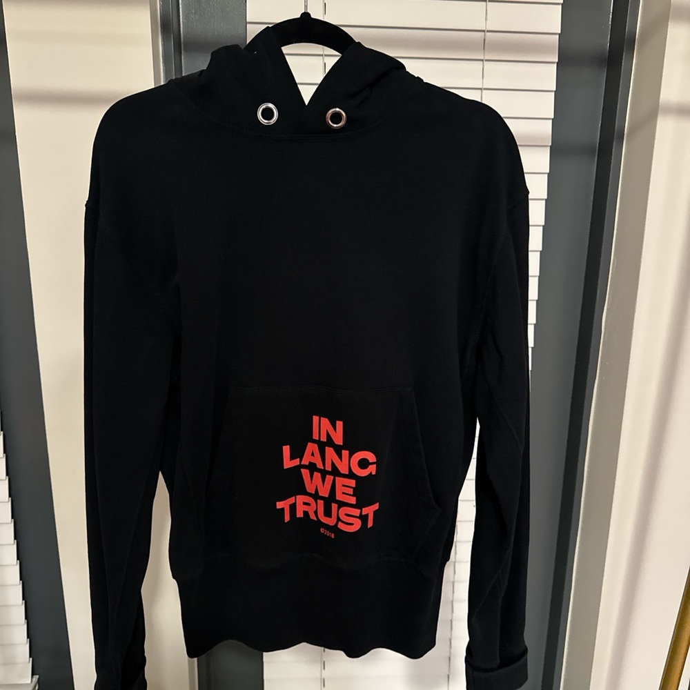 Helmut Lang Black Hoodie with Red Text